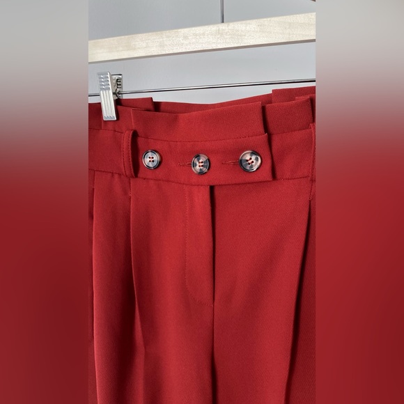 Topshop Straight Leg Pants with Button Detail - Picture 3 of 4